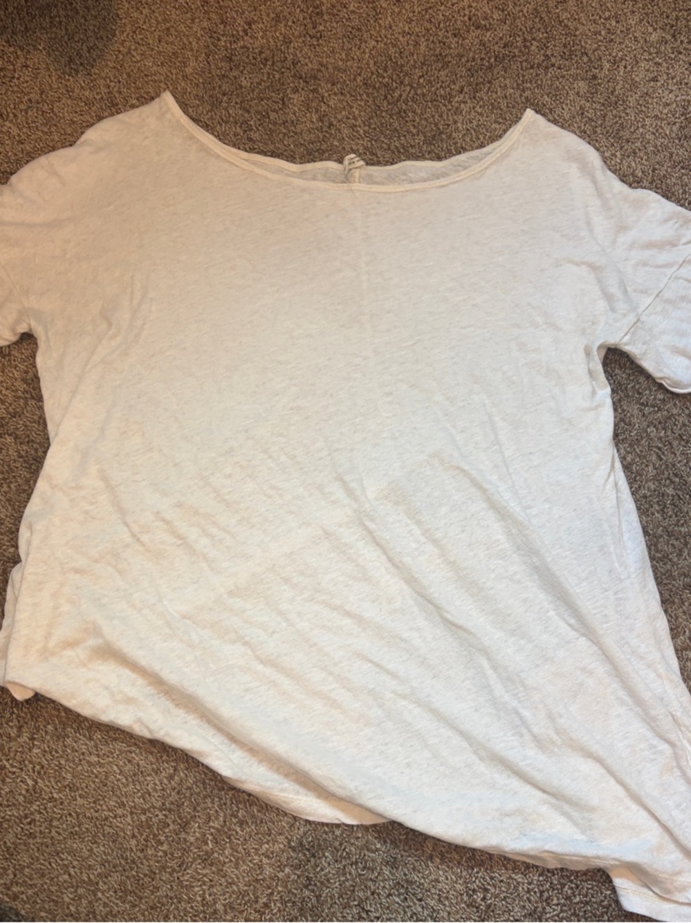 🍦Free people inspired Women's Short Sleeve Relaxed Tee in Light Cream